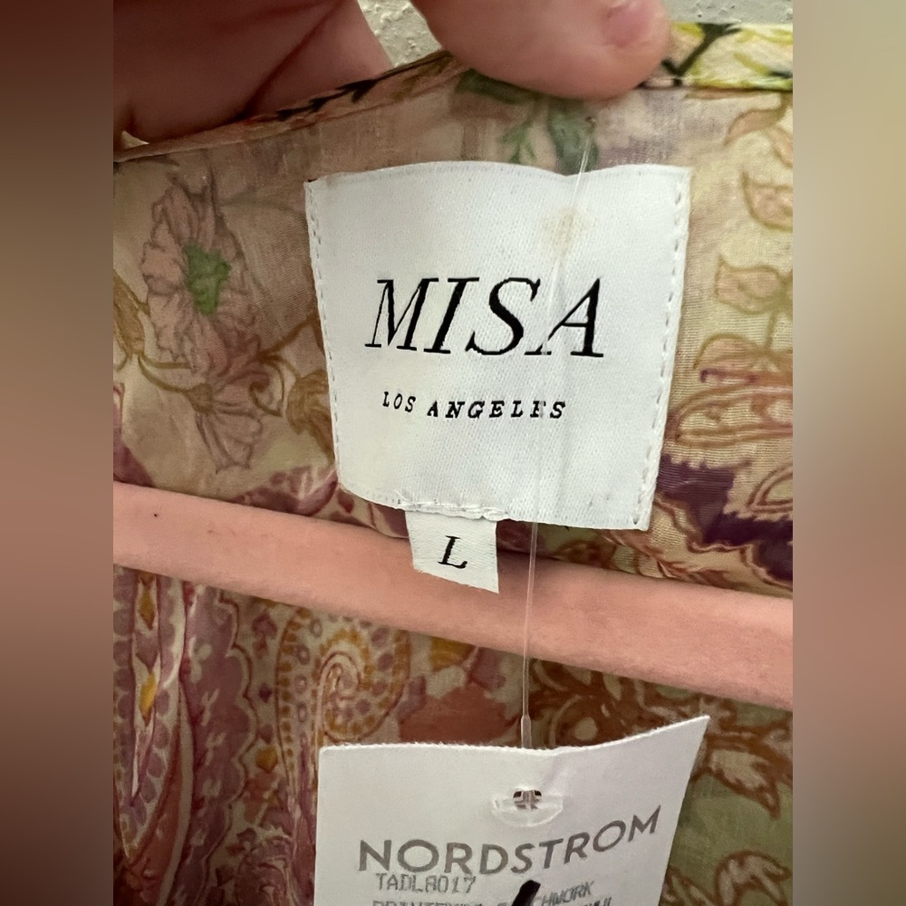 MISA Alana Dress Floral Patchwork Ruffle Midi Maxi Size Large New - Picture 7 of 11